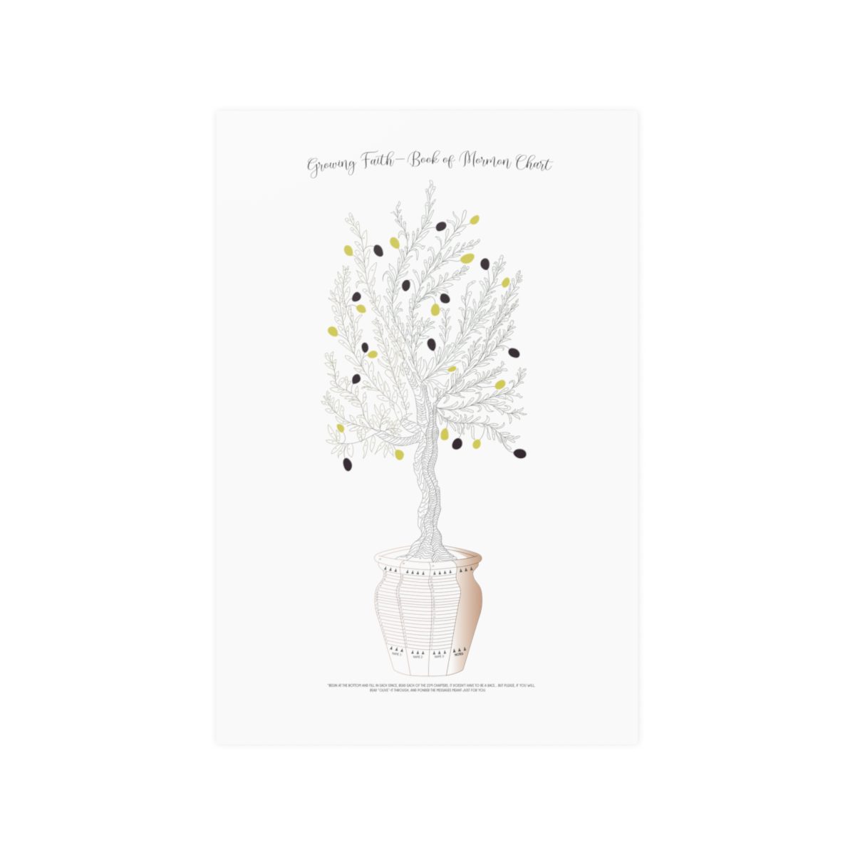 Growing Faith- Olive Tree- Book of Mormon Reading Chart- Satin