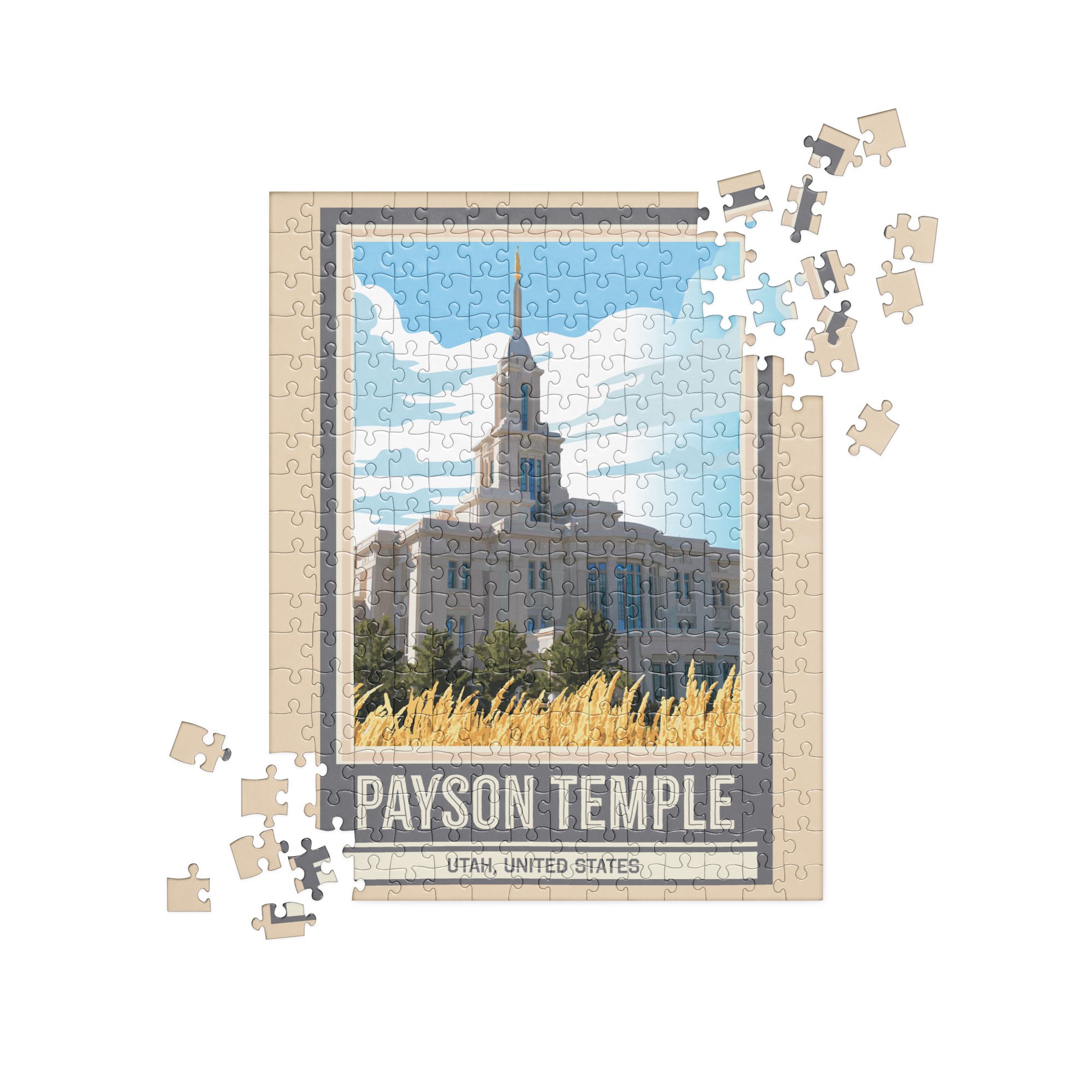 Payson Temple Travel Poster- Puzzle ( 252 piece)