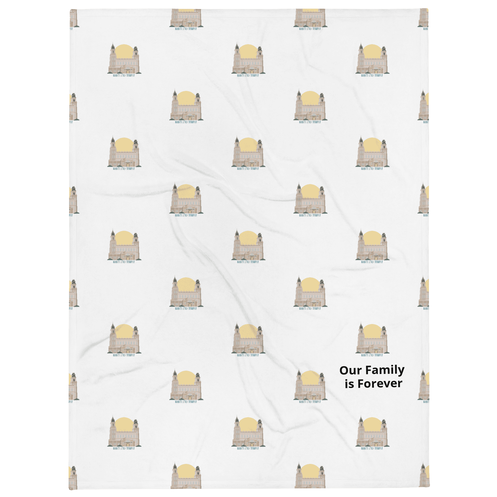 Our Family is Forever-MANTI UTAH TEMPLE- Throw Blanket- Silk to touch Fabric