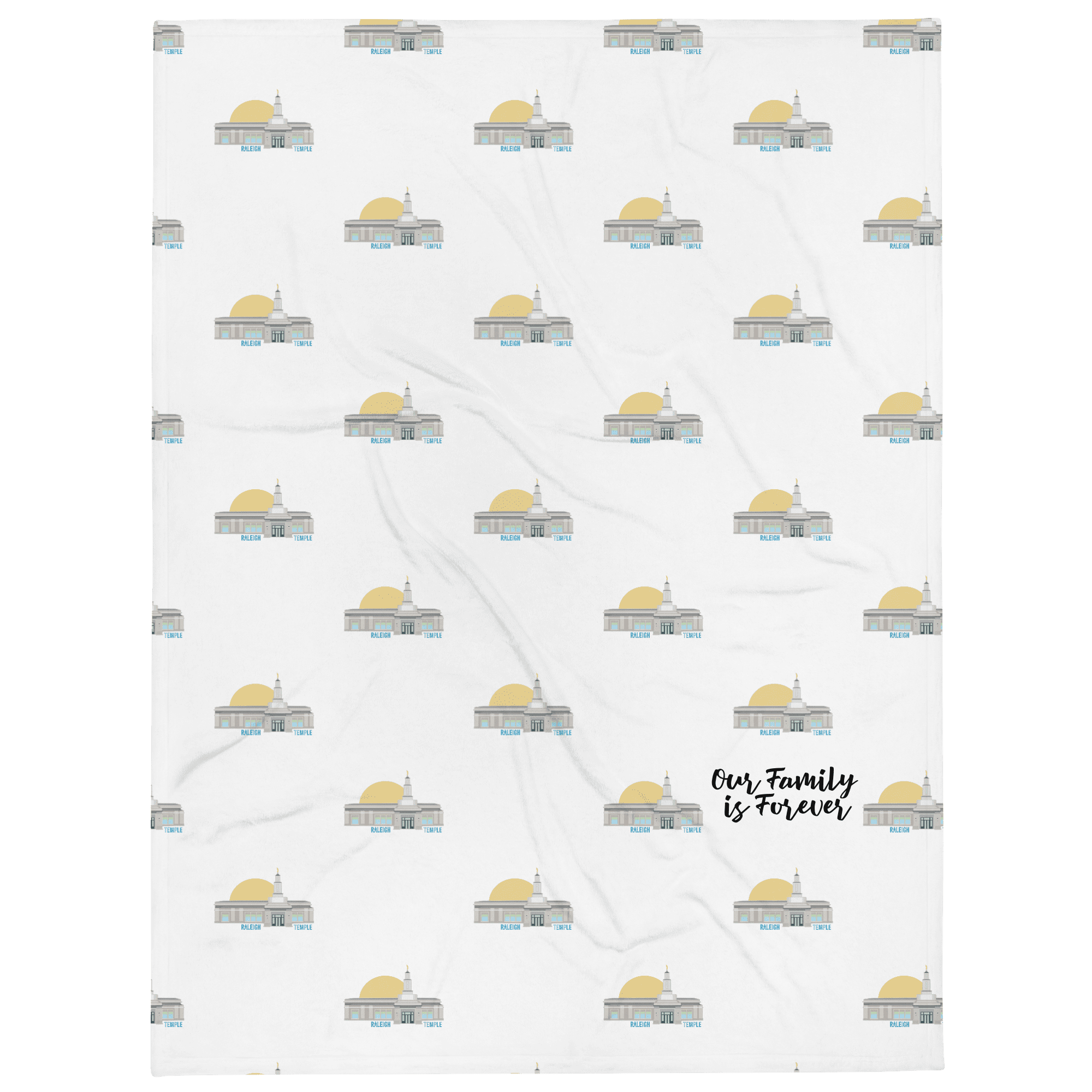 RALEIGH NORTH CAROLINA TEMPLE-Family Throw Blanket- Silk to Touch Fabric