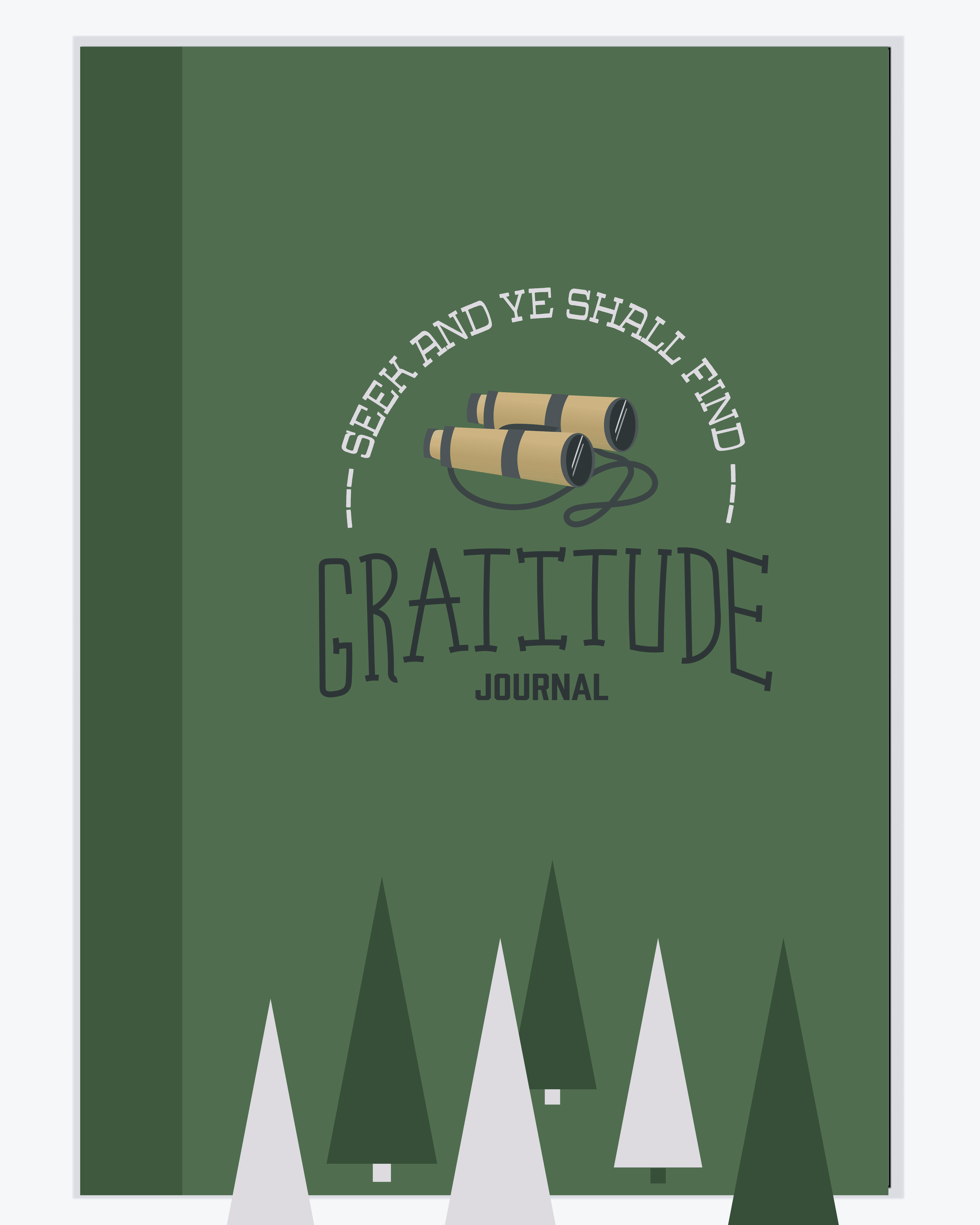 Gratitude Journal- Seek and ye shall find- Green- Spiral Notebook- Ruled Line
