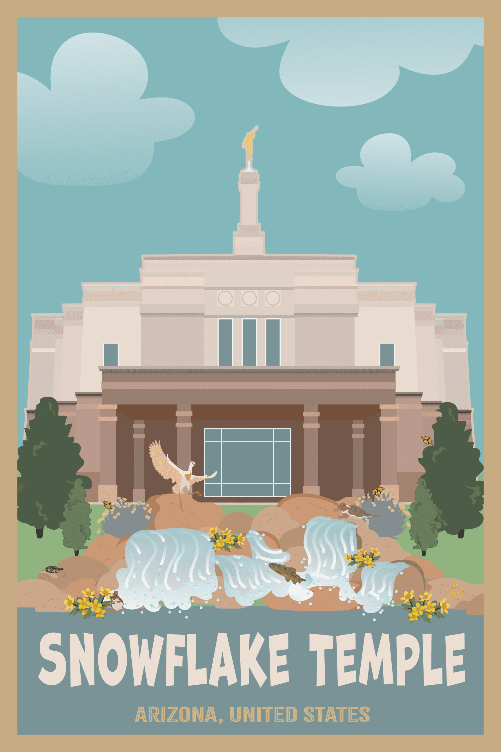 Kids Snowflake Arizona Temple Poster- 12"x18"