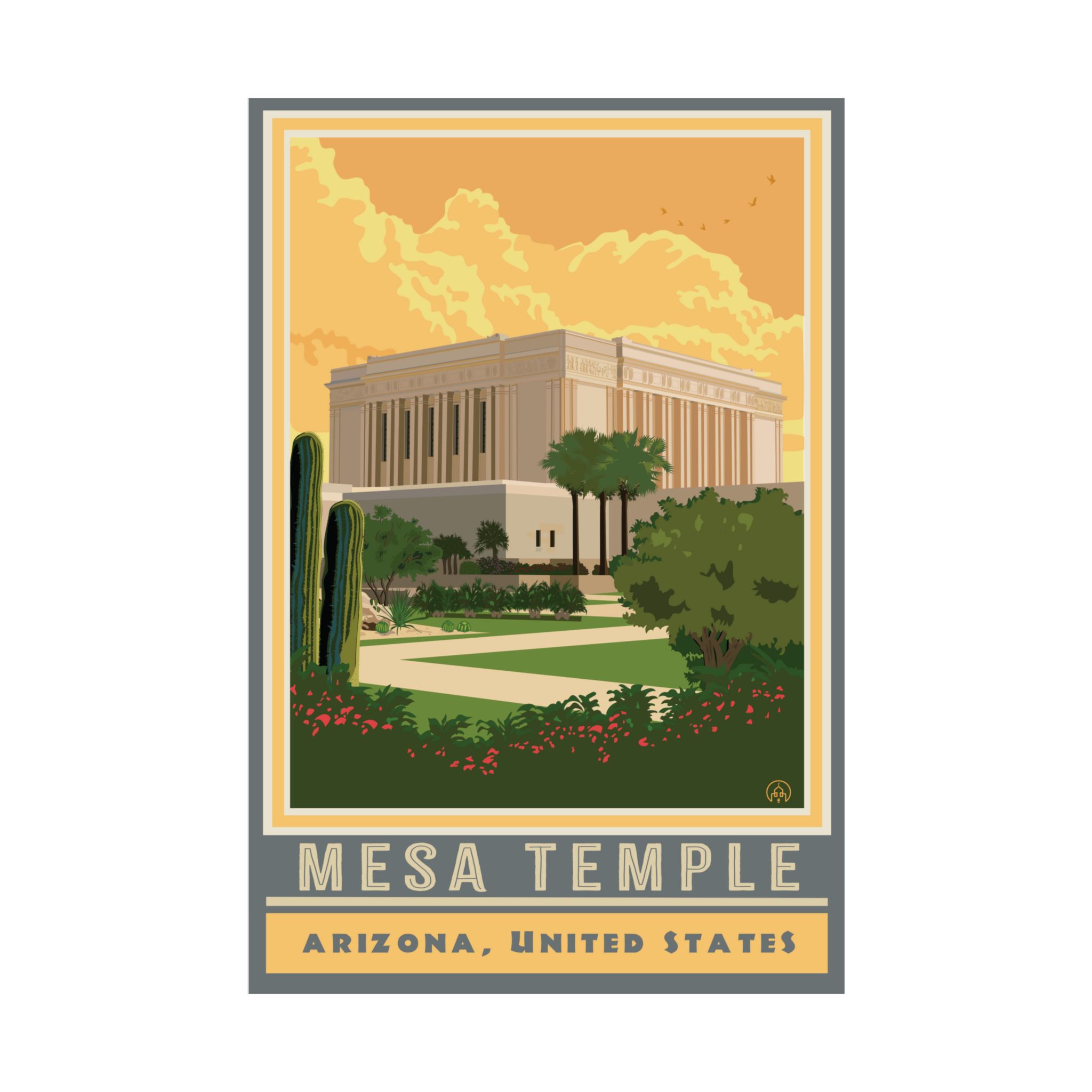 Mesa Temple Travel Poster- 24"x36", 12"x18"-Satin