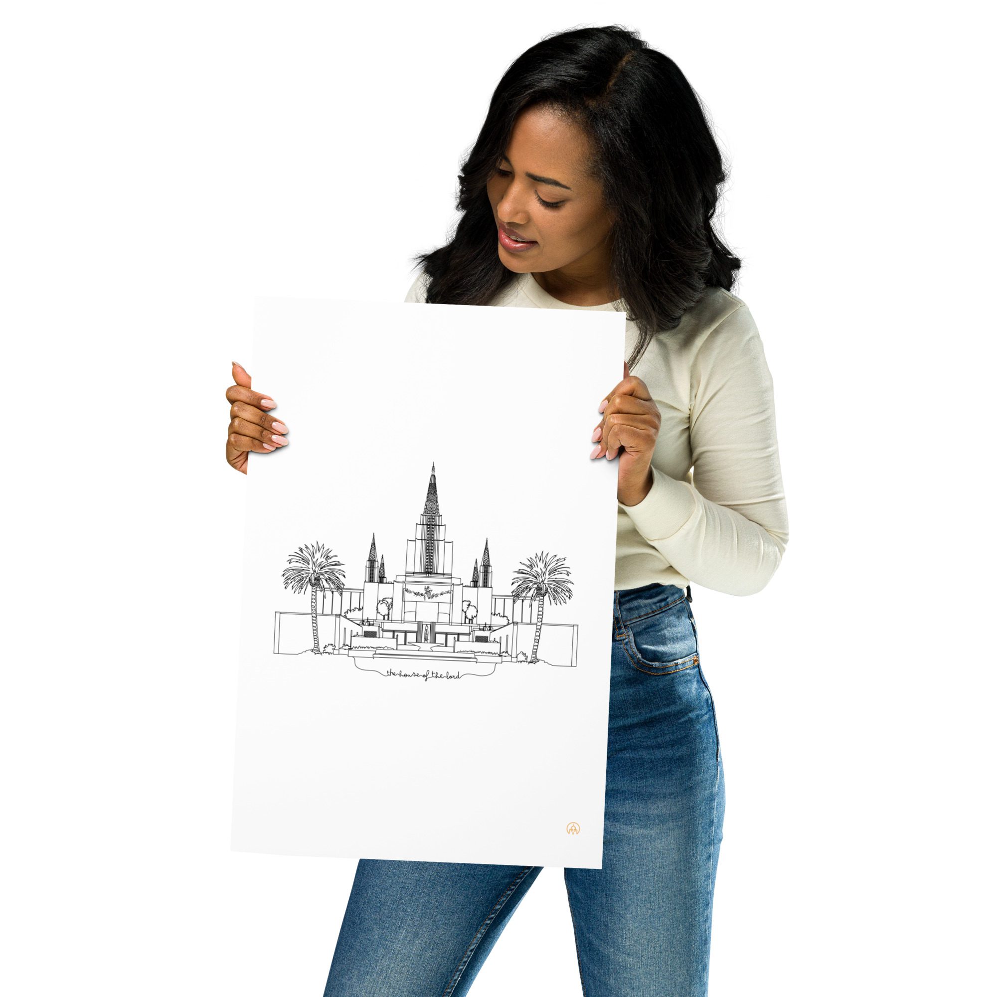 EternaL_Line Art Oakland Temple Matte Poster- 12"x18", 24"x36"