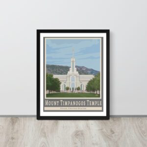 Temple Travel Poster- Mount Timpanogos- Framed poster 8"x10", 16"x20"