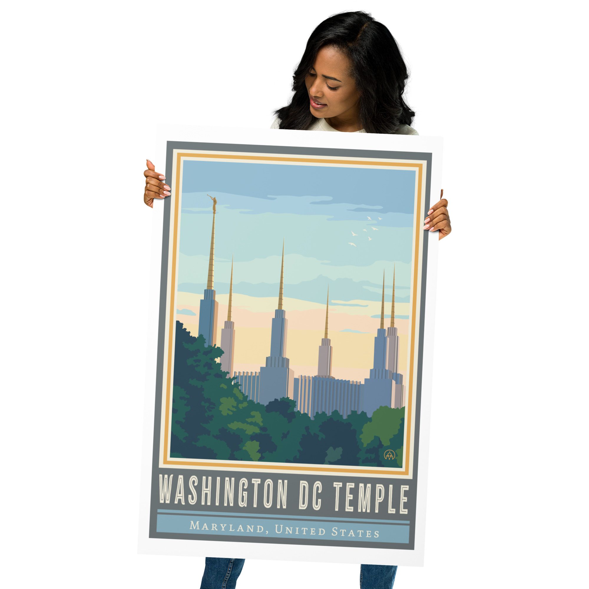Washington D.C Temple Travel Poster- 12"x18", 24"x36"