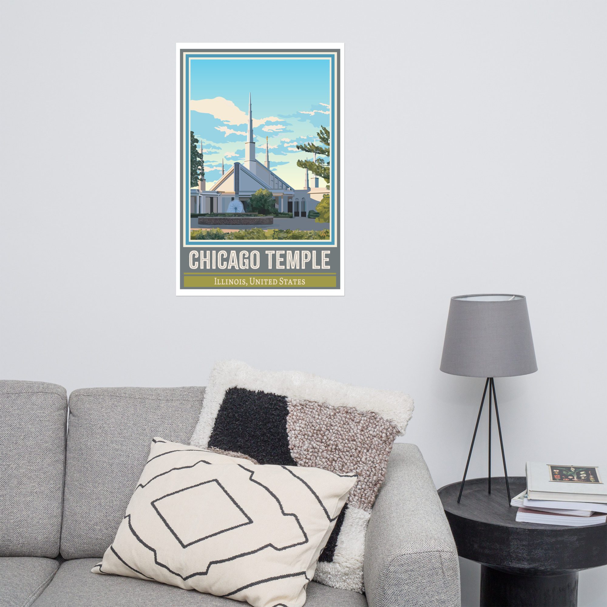 Chicago Temple Travel Poster- 12"x18", 24"x36"