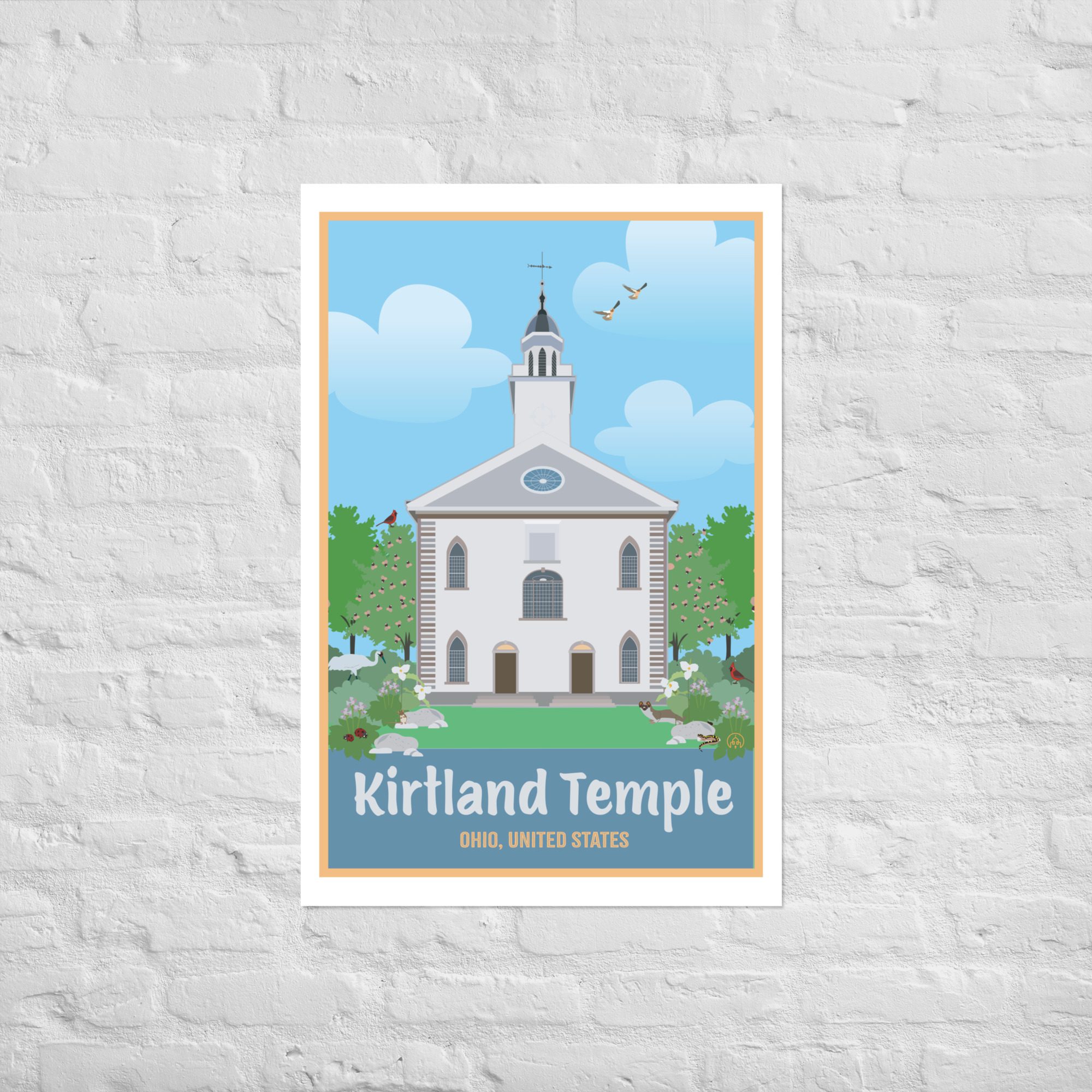 Children's Temple Travel Poster- Kirtland- 12"x18", 24"x36"