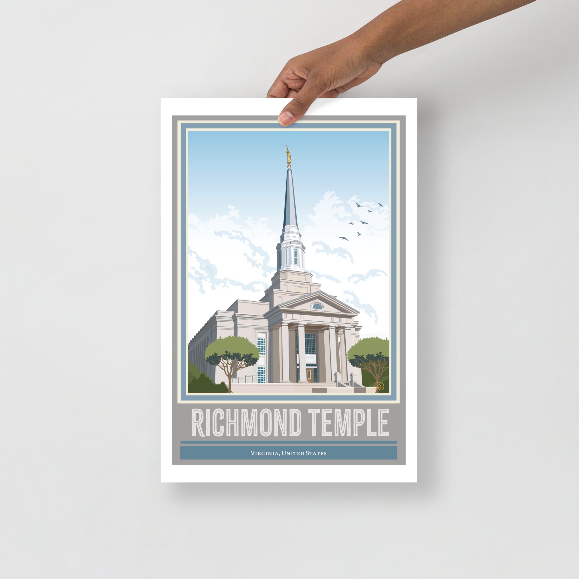 Richmond Temple Travel Poster- 12"x18", 24"x36"