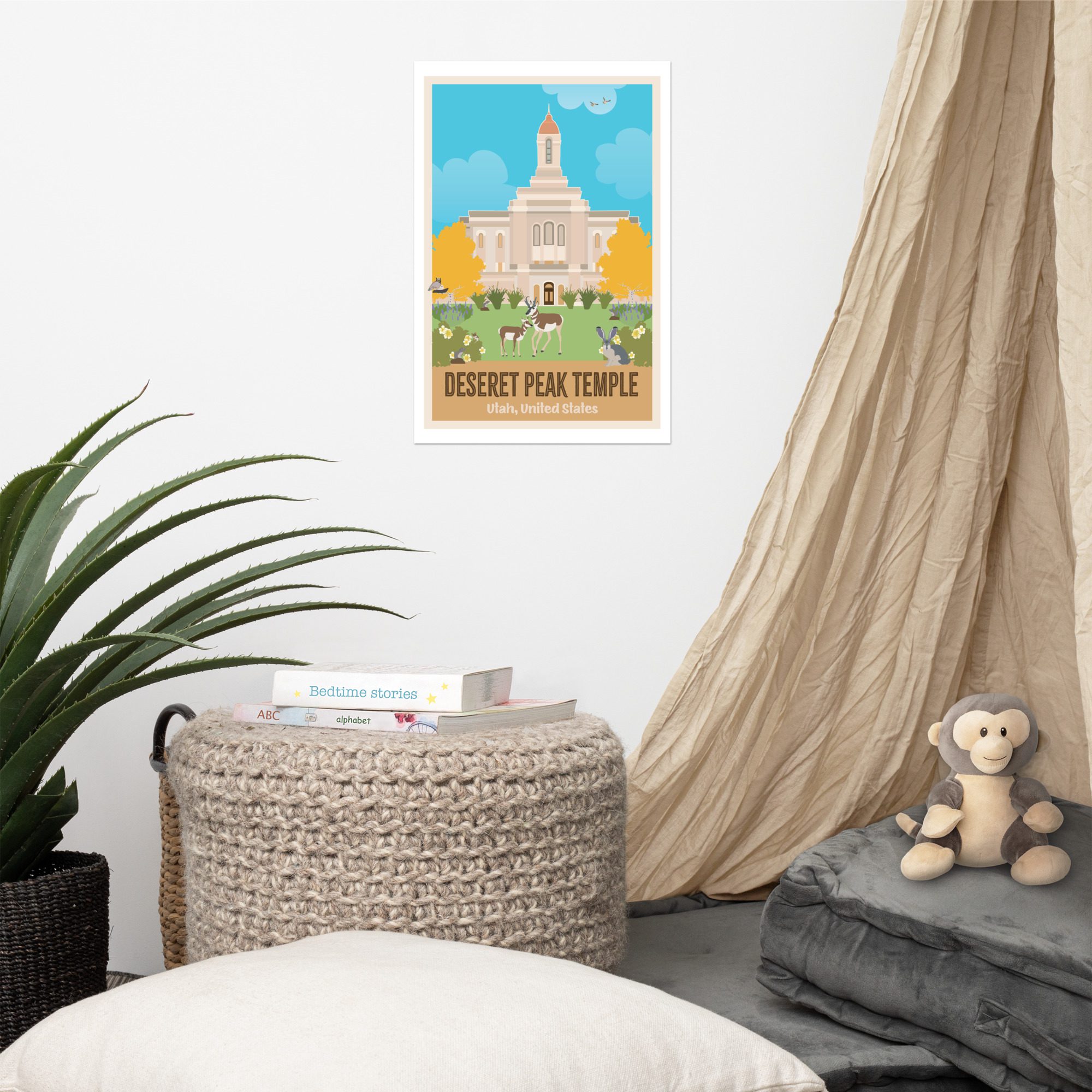Kids Deseret Peak Temple Poster- 12"x18", 24"x36"