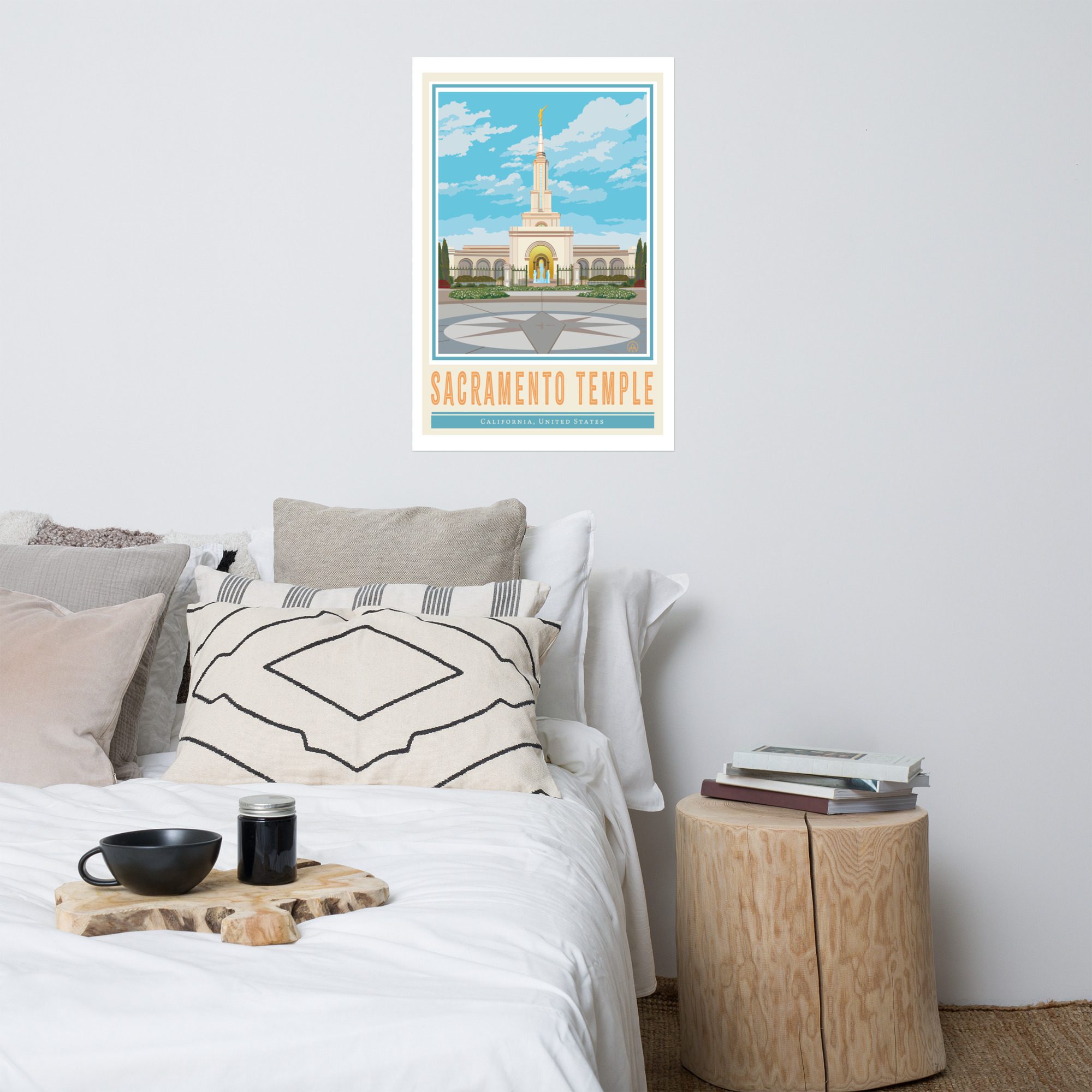 Sacramento Temple Travel Poster- 12"x18", 24"x36"