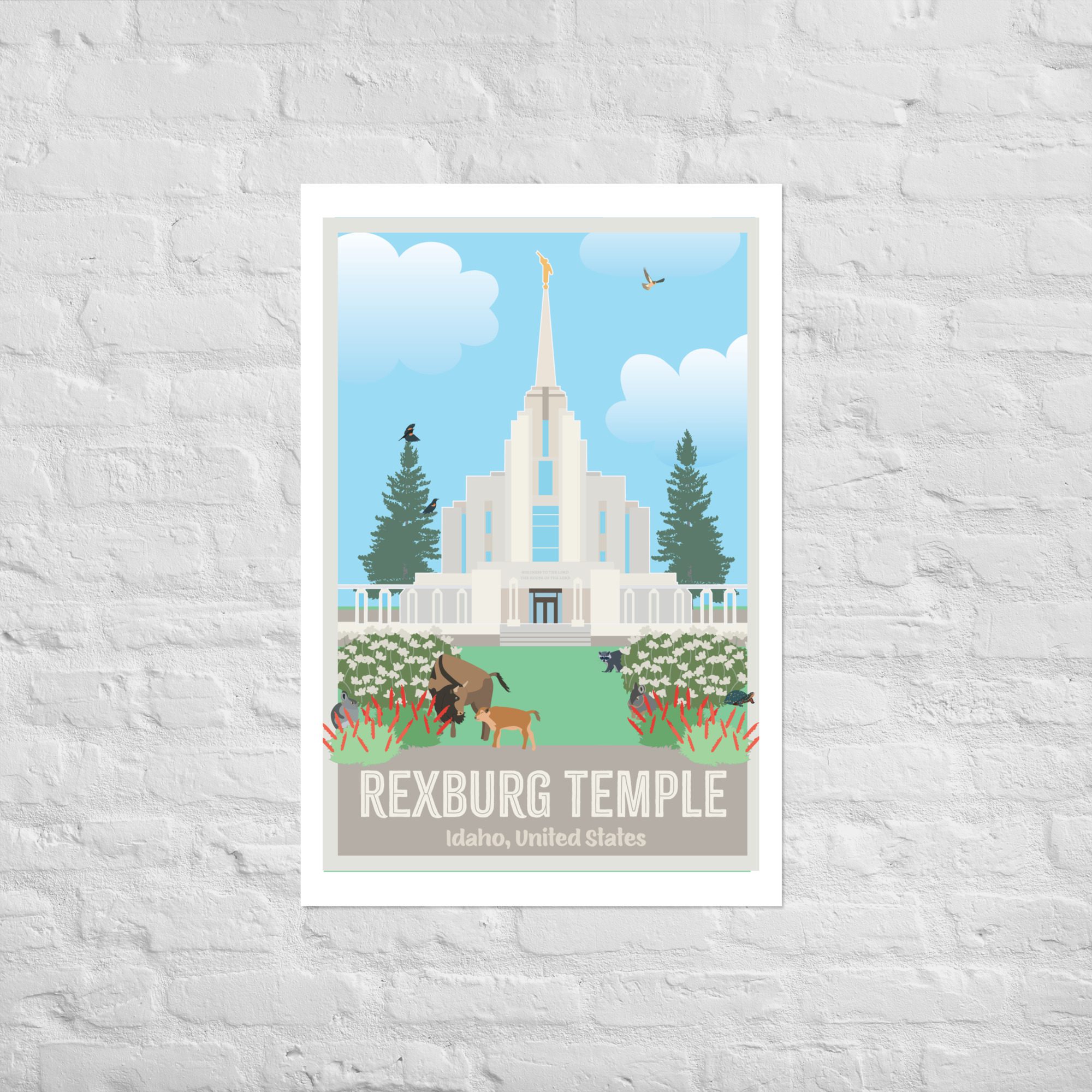 Kids Rexburg Temple Poster- 12"x18", 24"x36"