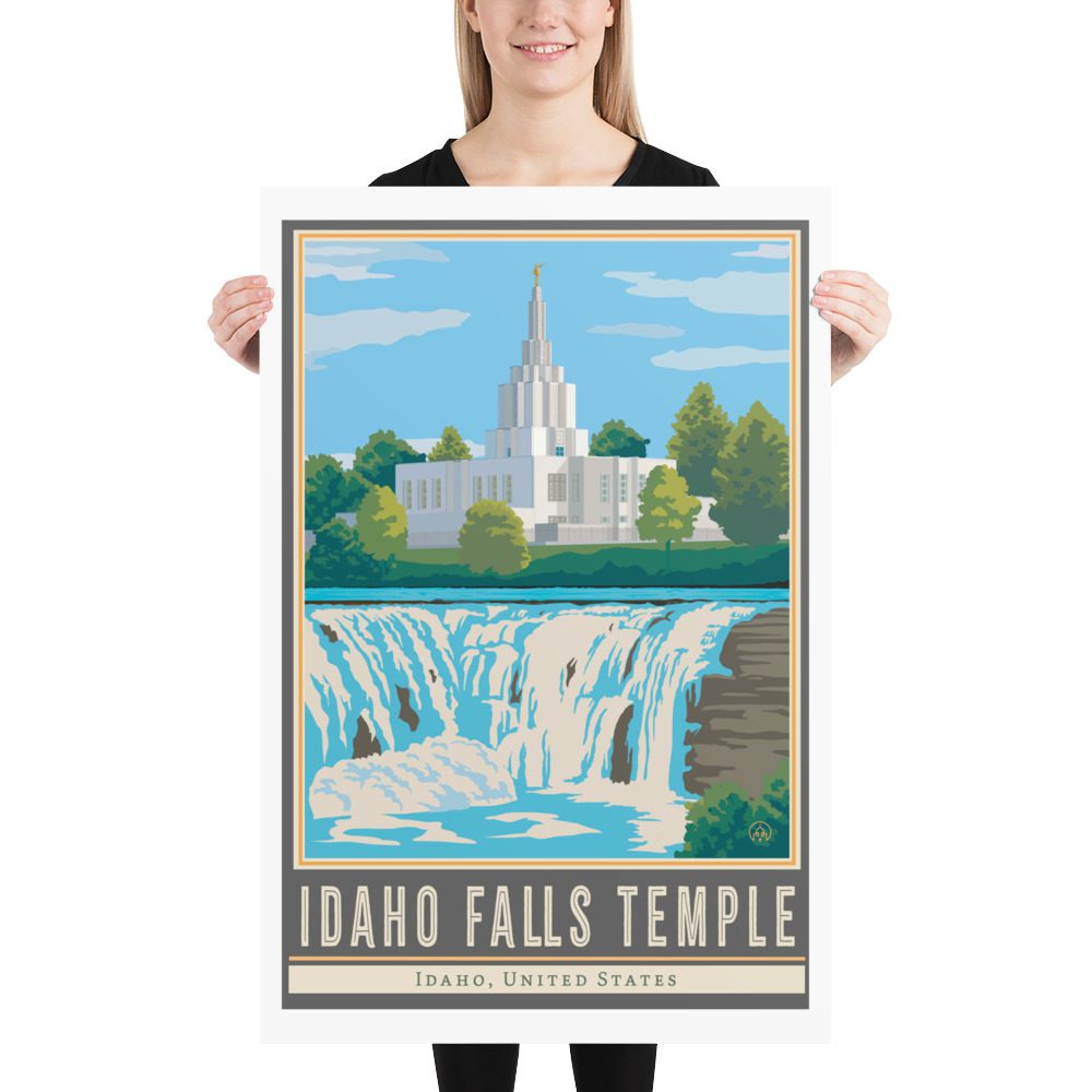 Idaho Falls Temple Travel Poster- 12"x18", 24"x36"