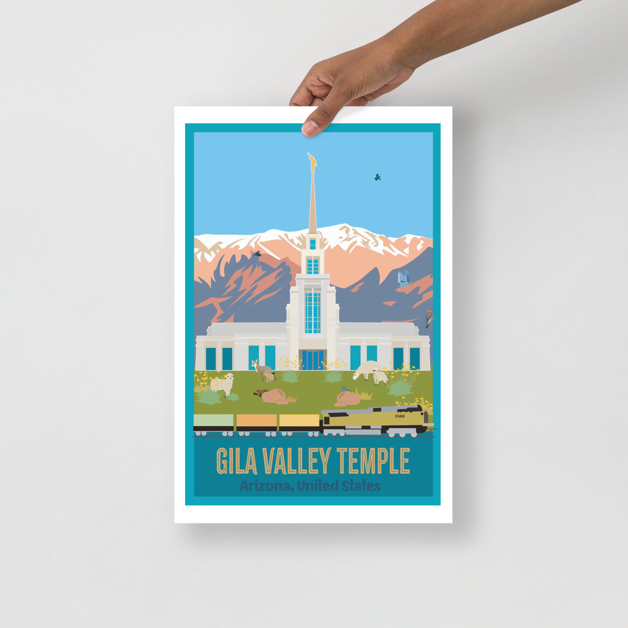 Gila Valley Temple Travel Poster- 12"x18", 24"x36"