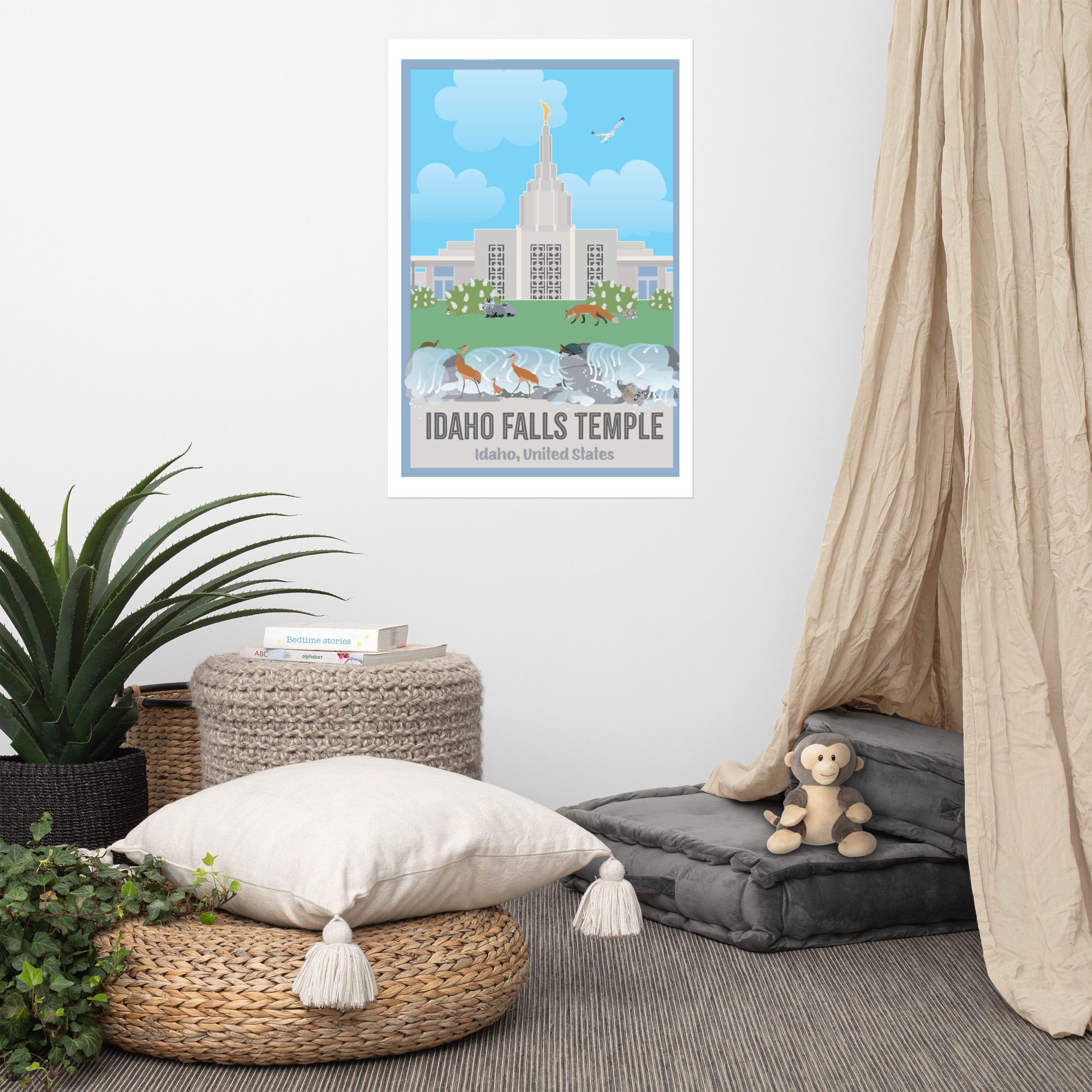 Kids Idaho Falls Temple Poster 12"x18", 24"x36"