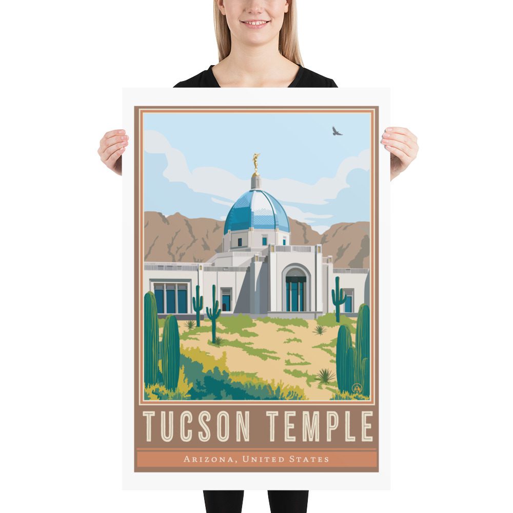 Tucson Temple Travel Poster- 12"x18", 24"x36"