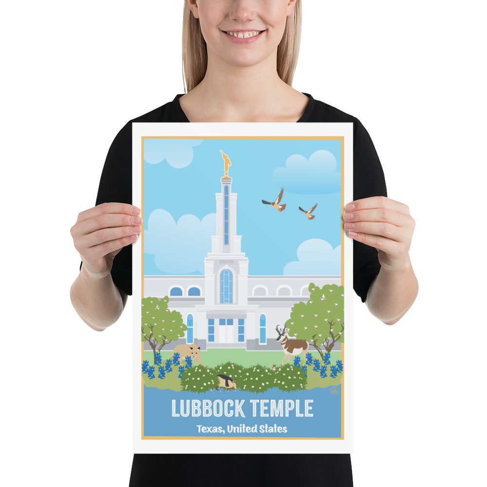 KIDS Lubbock Texas Temple Poster- 12"x18", 24"x36"