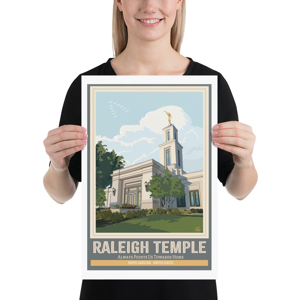 Raleigh Temple Travel Poster- Always Points Us Towards Home- 12"x18", 24"x36"