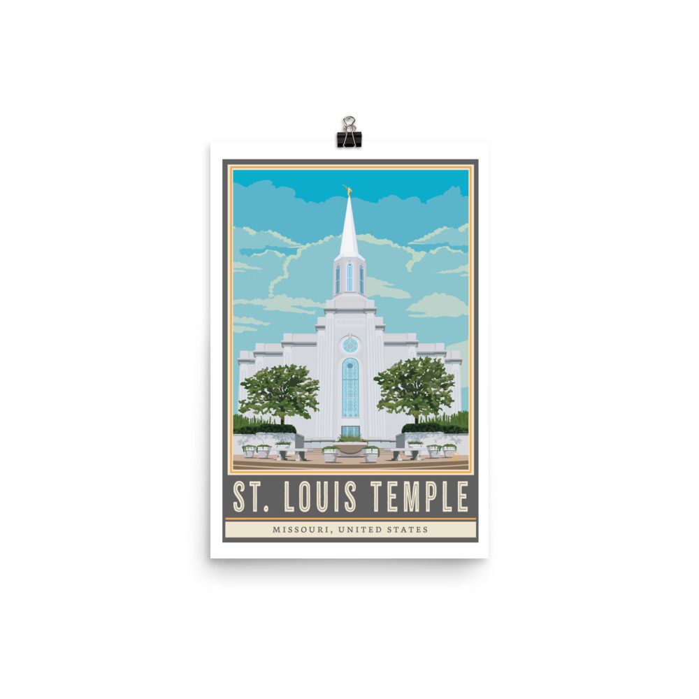 St. Louis Missouri- Temple Travel Poster- 12"x18", 24"x36"