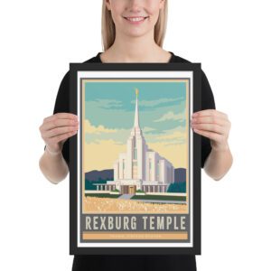 Rexburg Temple Travel Poster- Framed - 12"x18", 24"x36"
