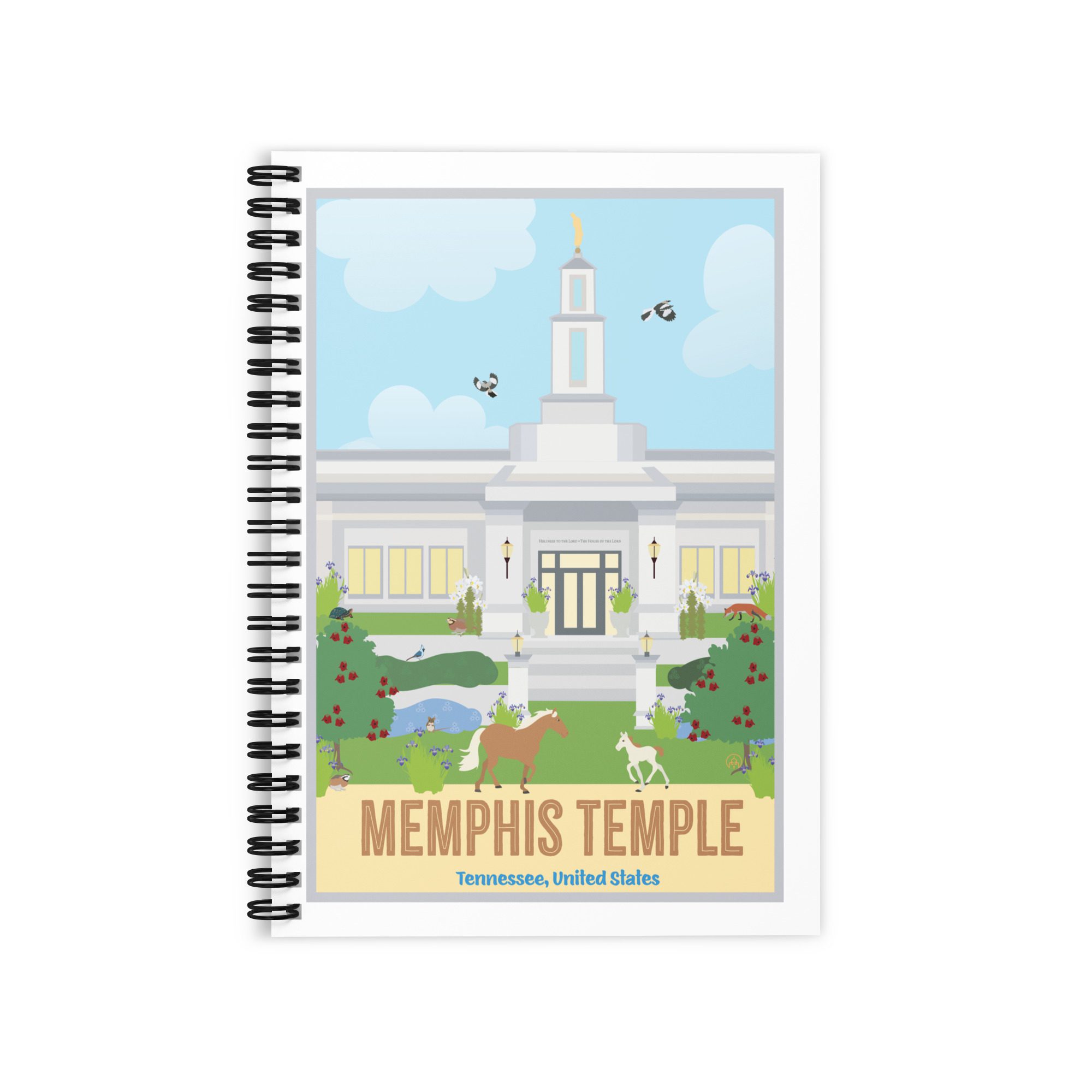 MEMPHIS TEMPLE-Ruled Line Spiral Notebook