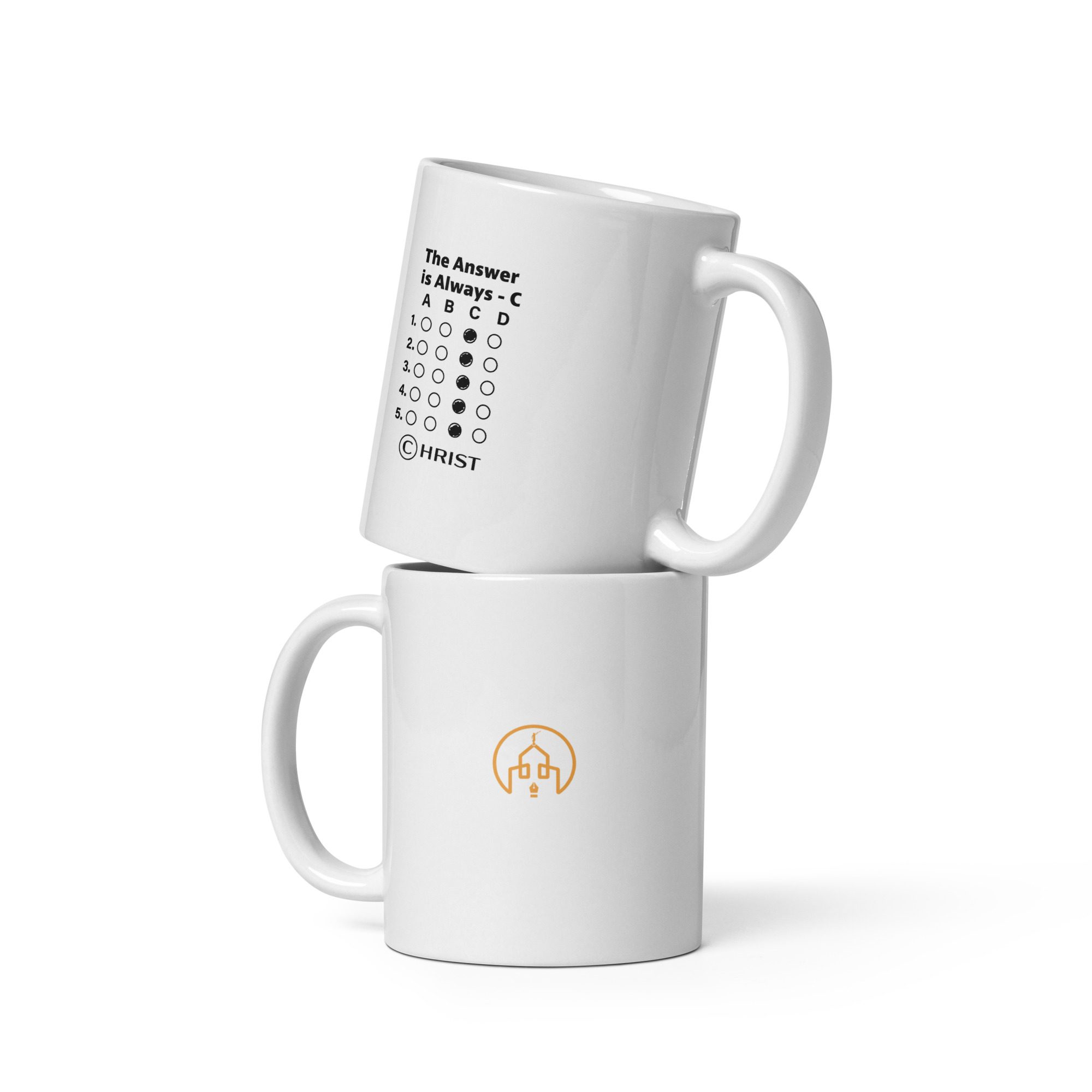 THE ANSWER IS CHRIST- White glossy mug
