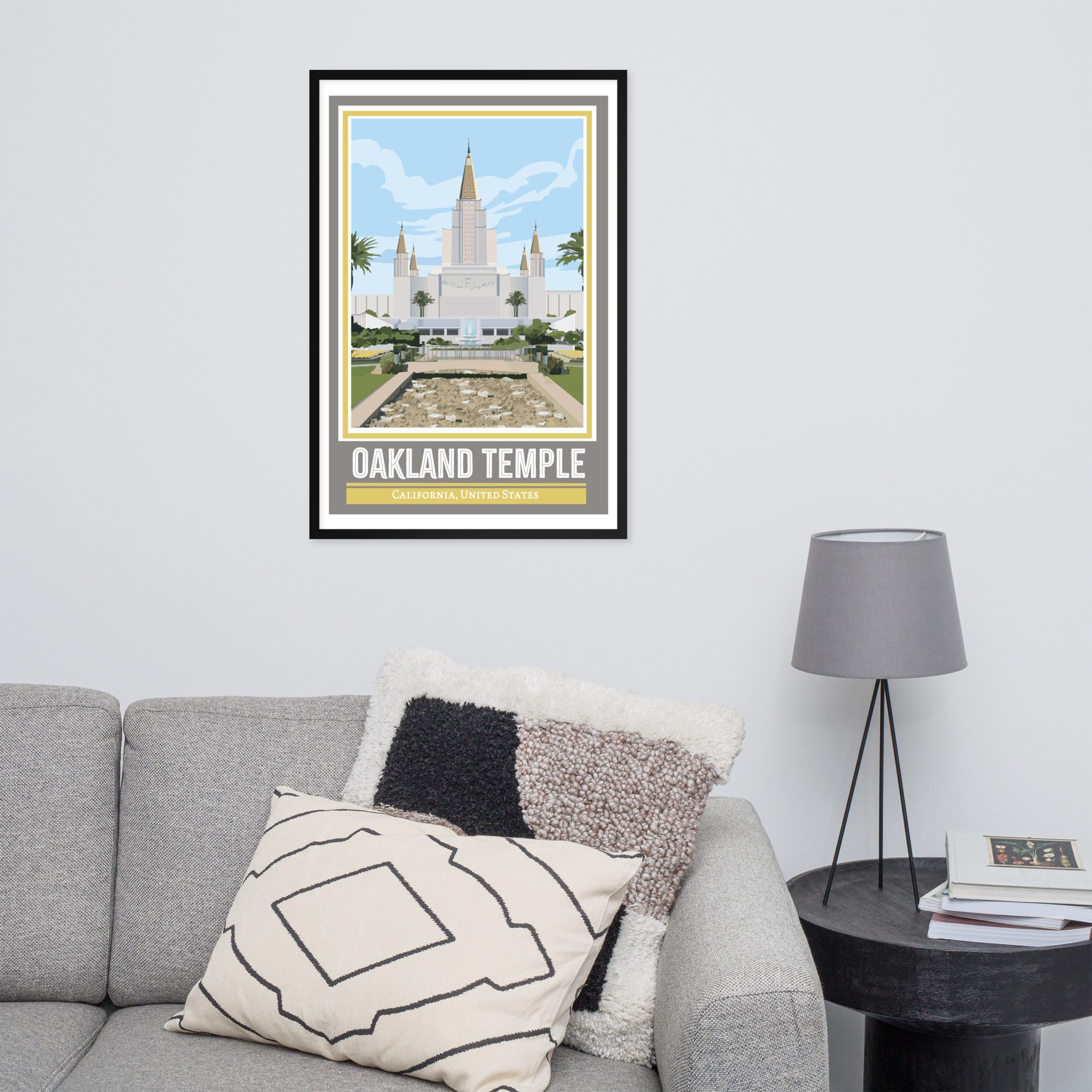 Oakland Temple Travel Poster- Framed - 12"x18", 24"x36"