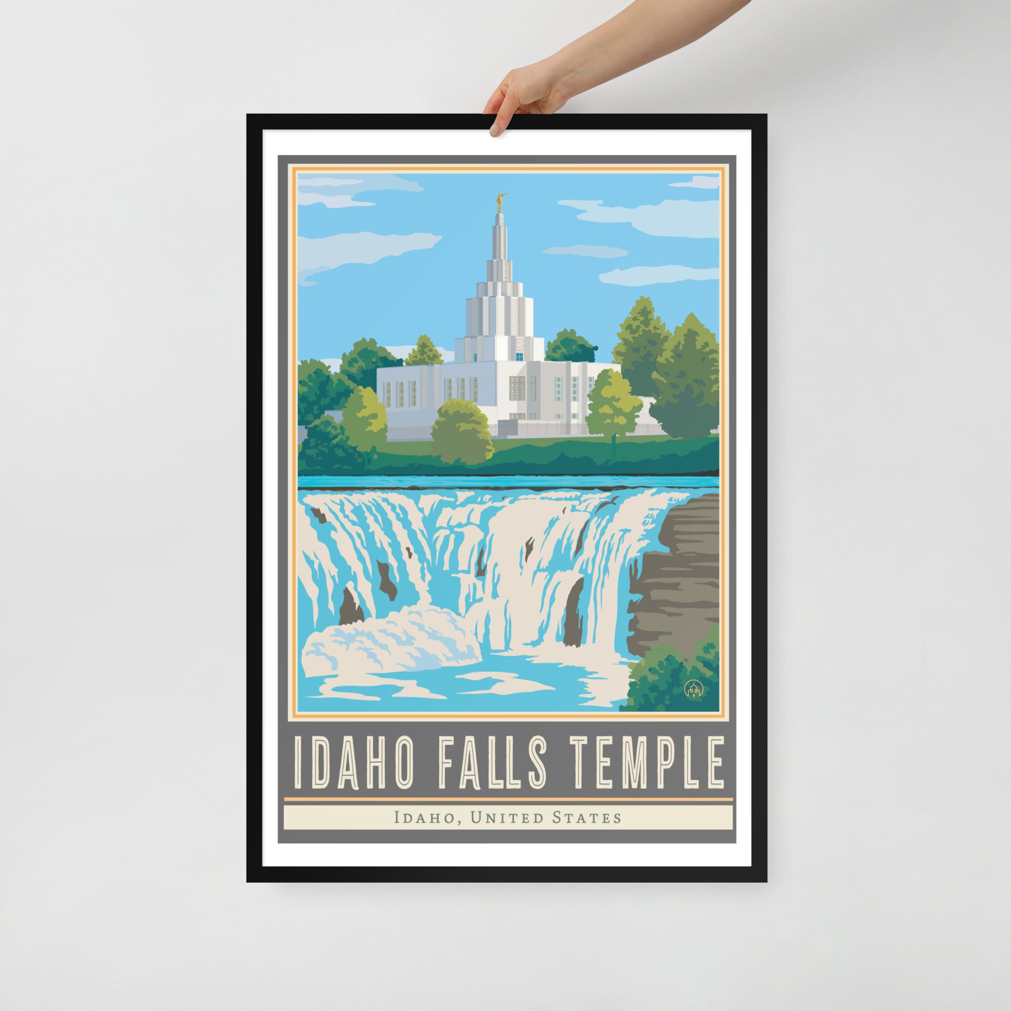 IDAHO FALLS TEMPLE TRAVEL POSTER- Framed- 12"x18", 24"x36"