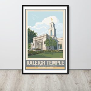 Raleigh Temple Travel Poster- Framed (3 color options) 12"x18", 24"x36"