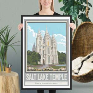 Salt Lake City Temple- Framed Poster (3 colors available) 12"x18", 24"x36"