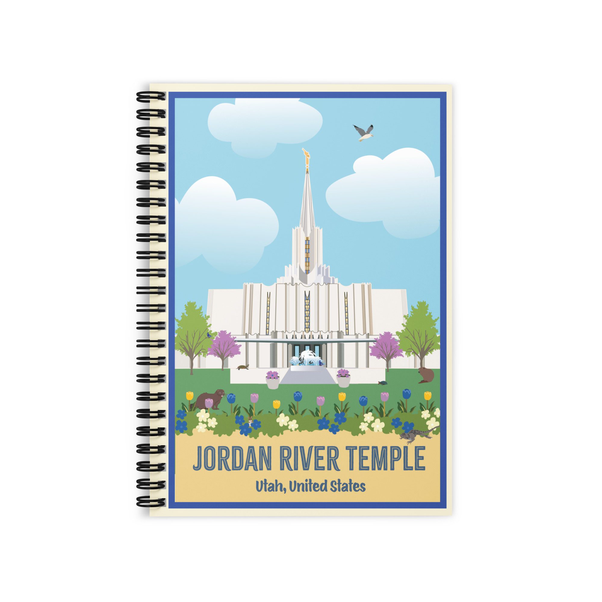 Kids Jordan River Temple -Ruled Line Spiral Notebook
