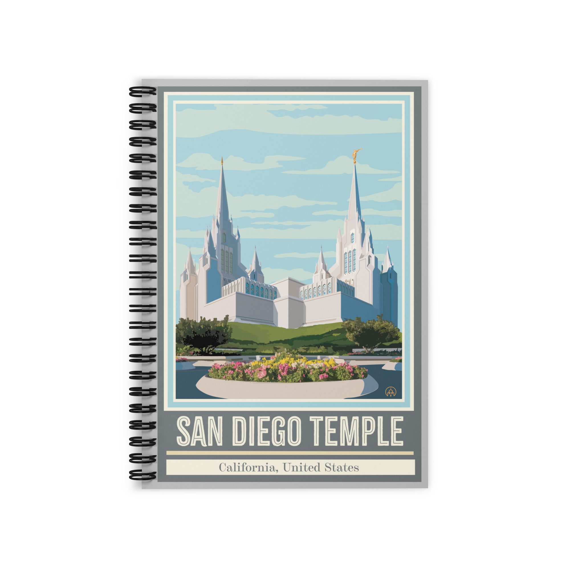 San Diego Temple- Ruled Line Spiral Notebook