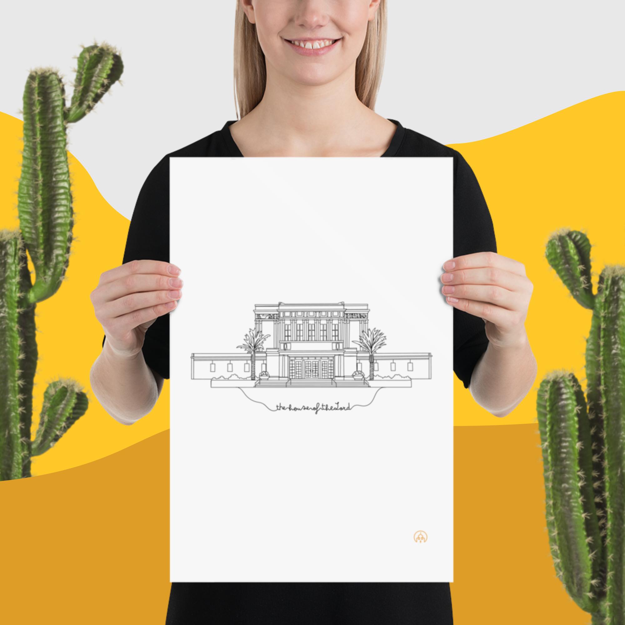 Mesa Temple- Eternal_Line Art Poster- 12"x18", 24"x36"