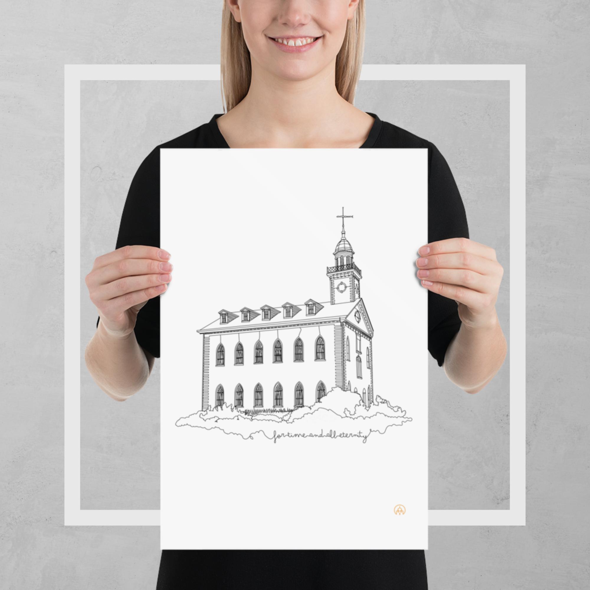 Kirtland Temple- Eternal_Line Art Poster- 12"X18", 24"X36"