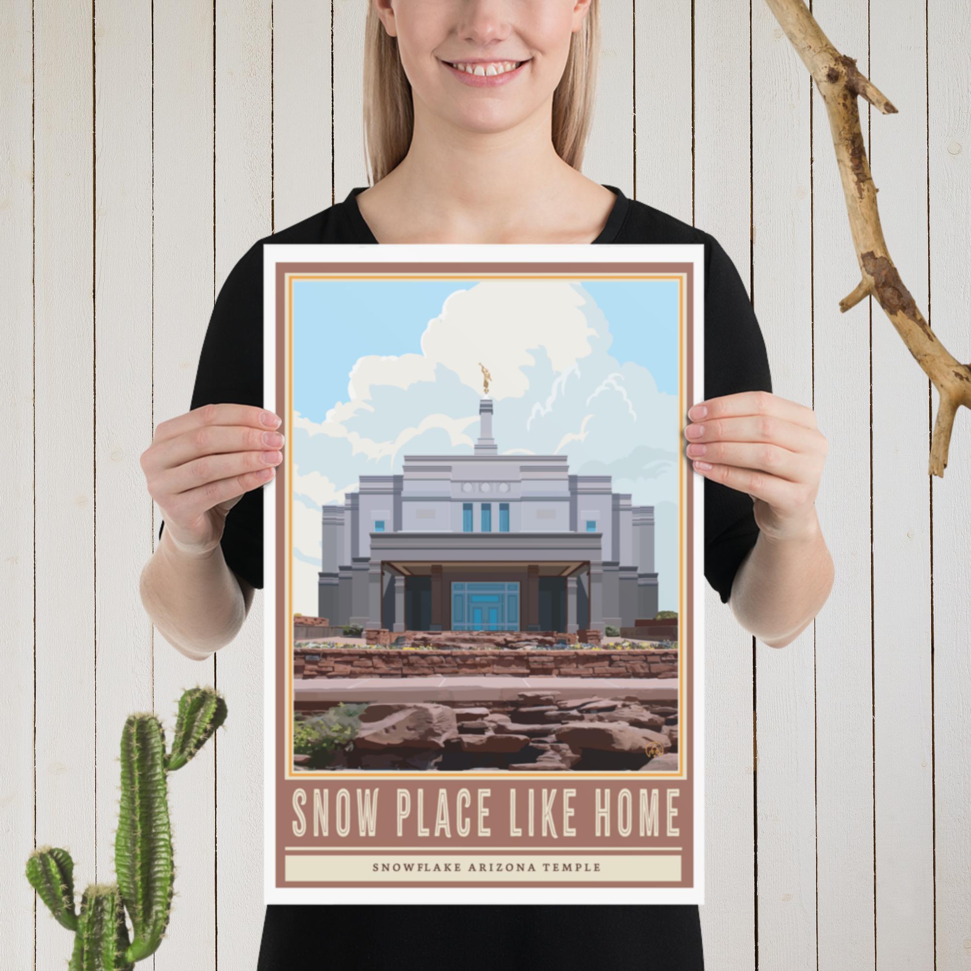 SNOW PLACE LIKE HOME- Snowflake Temple Poster- 12"x18", 24"x36"