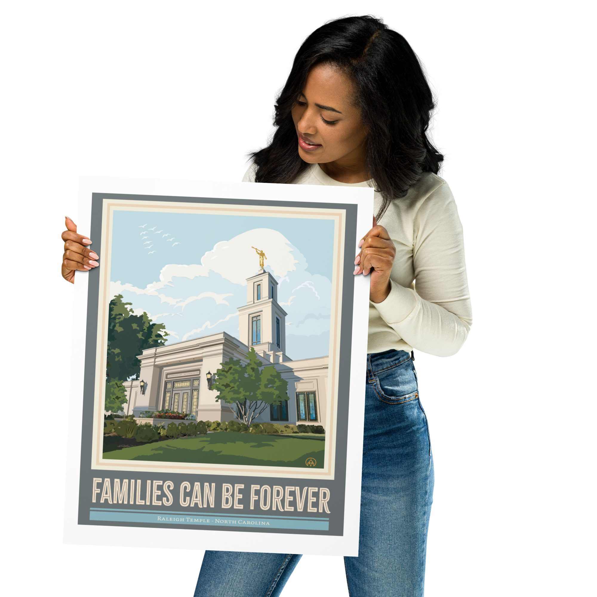 FAMILIES CAN BE FOREVER Raleigh Temple Poster- 8"x10", 16"x20"