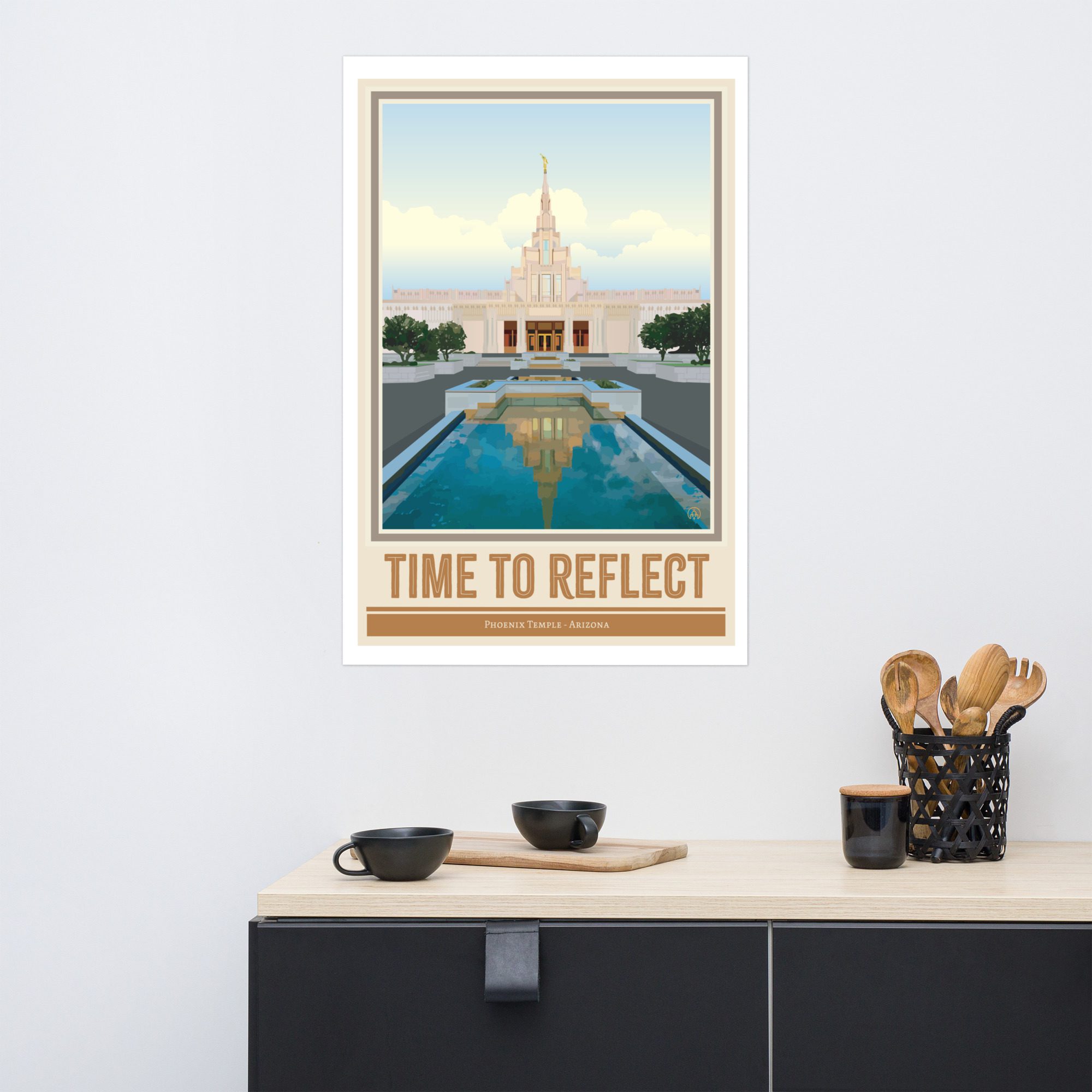 TIME TO REFLECT- Phoenix Temple Art- 12"x18", 24"x36"