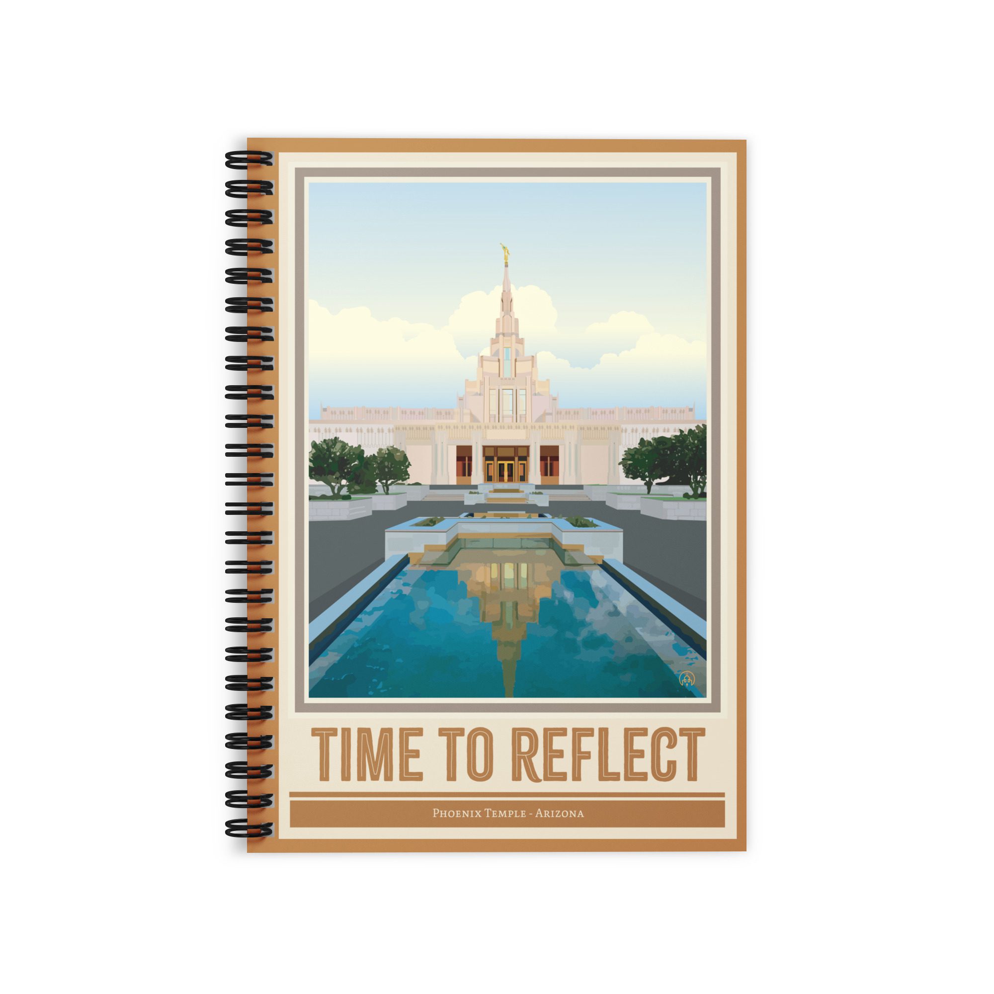 TIME TO REFLECT- Phoenix Temple- Ruled Line Spiral Notebook