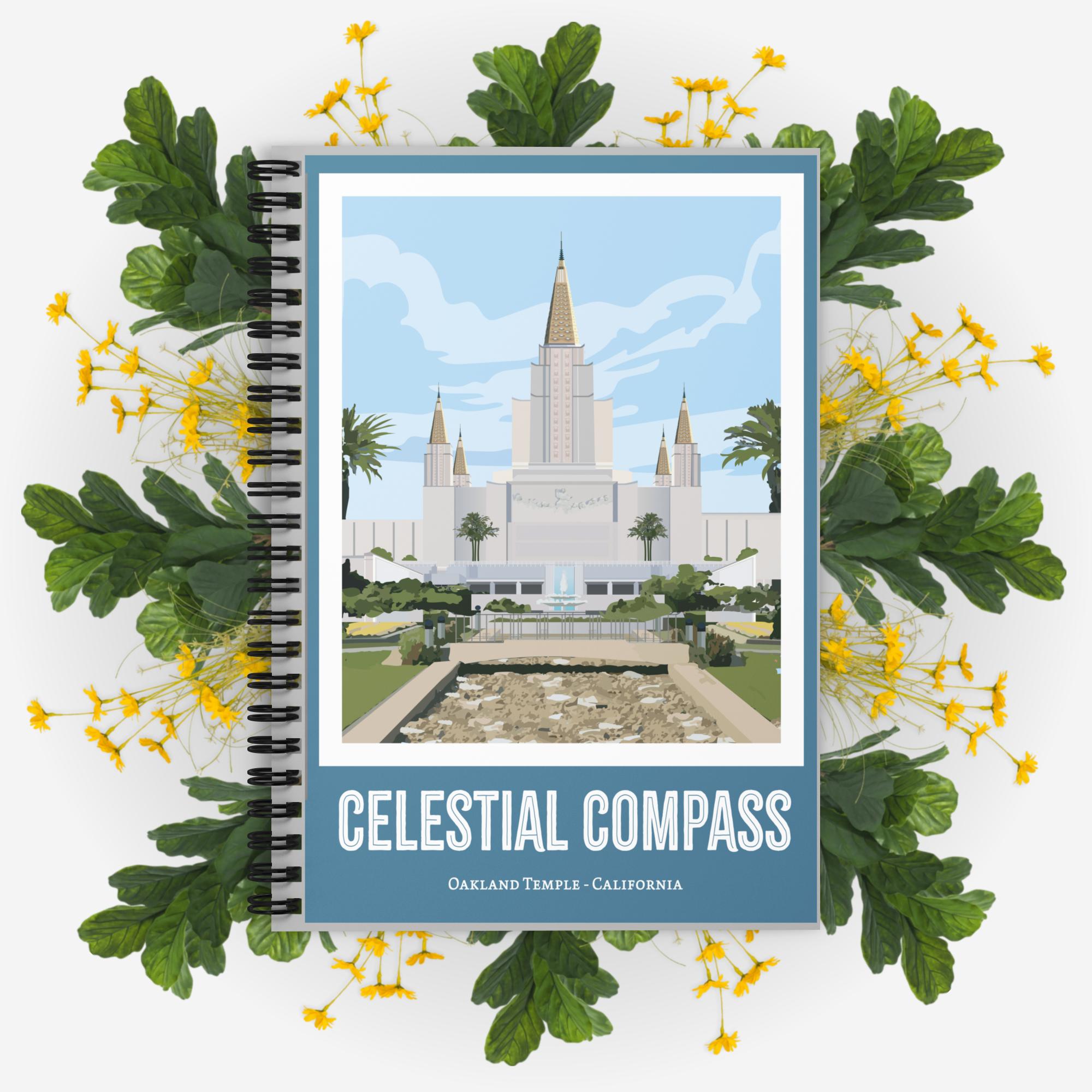 CELESTIAL COMPASS- Oakland Temple- Ruled Line Spiral Notebook