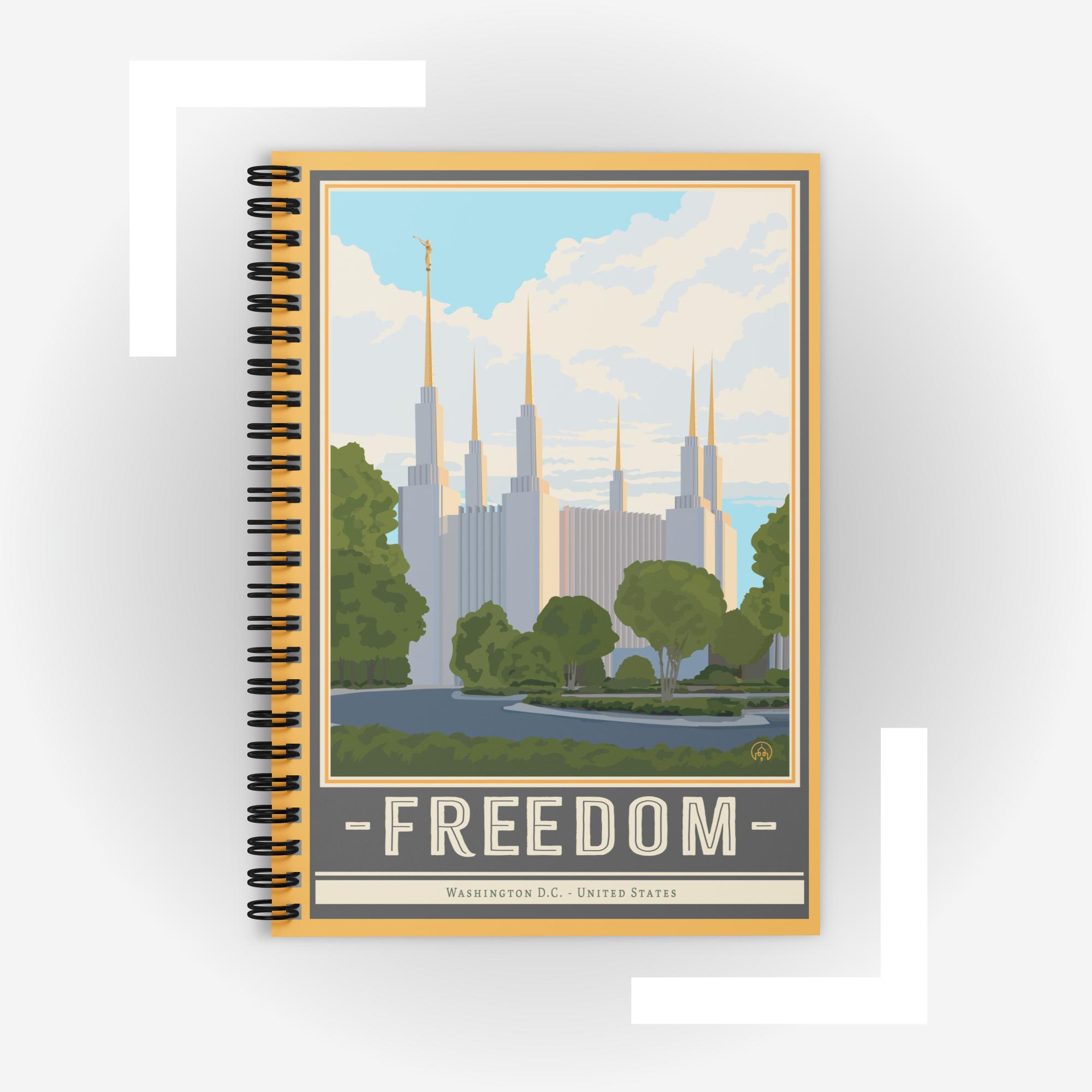 WASHINGTON DC- FREEDOM- Ruled Line Spiral Notebook