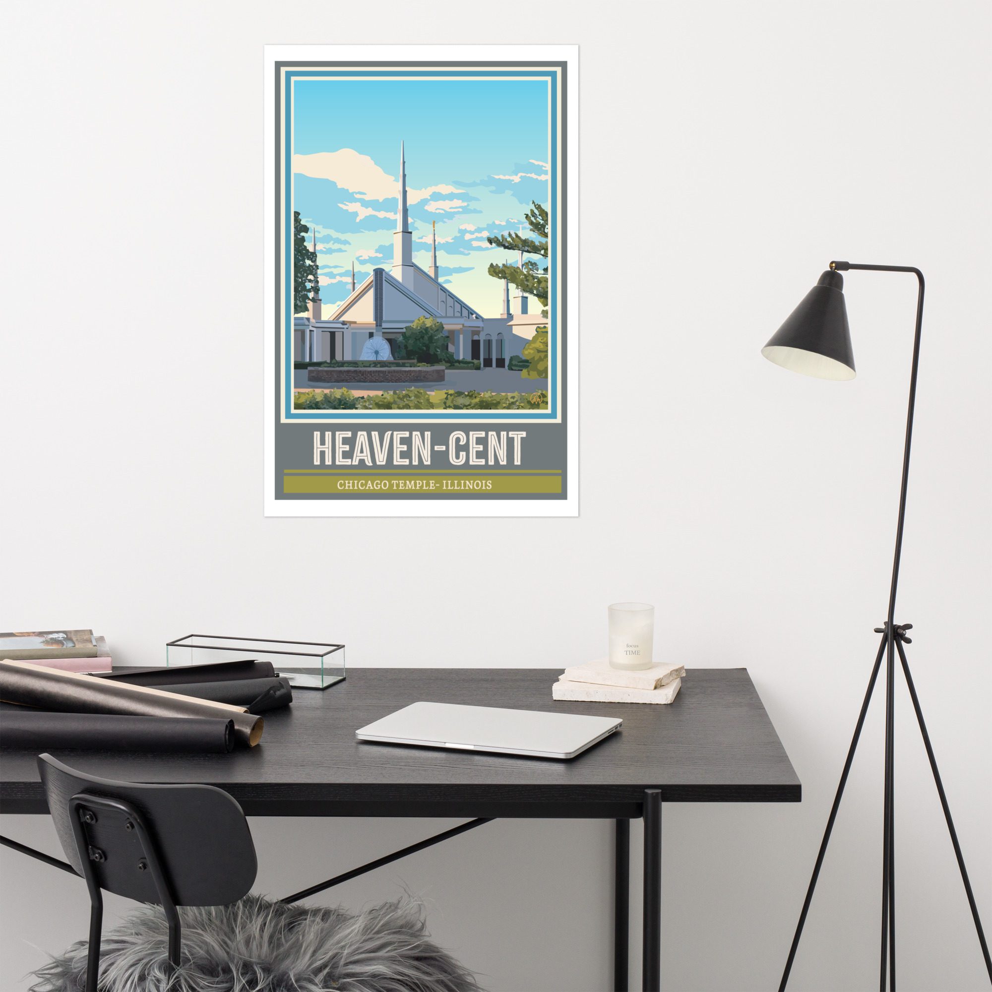 HEAVEN-CENT CHICAGO TEMPLE POSTER 12"X18", 24"X36"