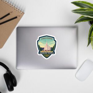 REXBURG TEMPLE BADGE- Kiss-cut vinyl decals- 2 SIZES