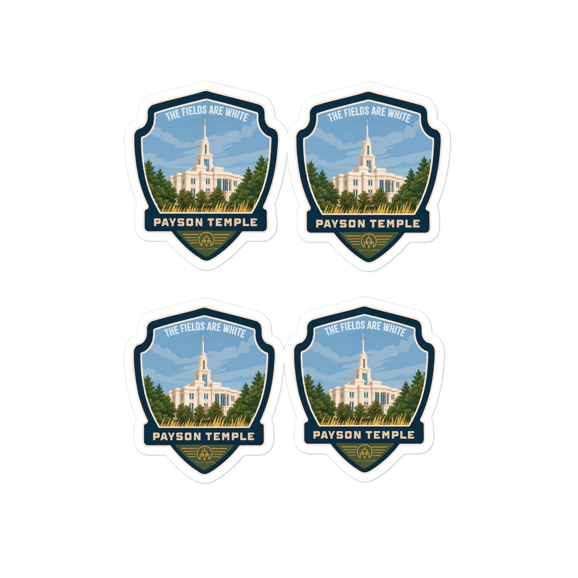 Payson Temple Badge- Set of 4- Kiss-cut vinyl decals