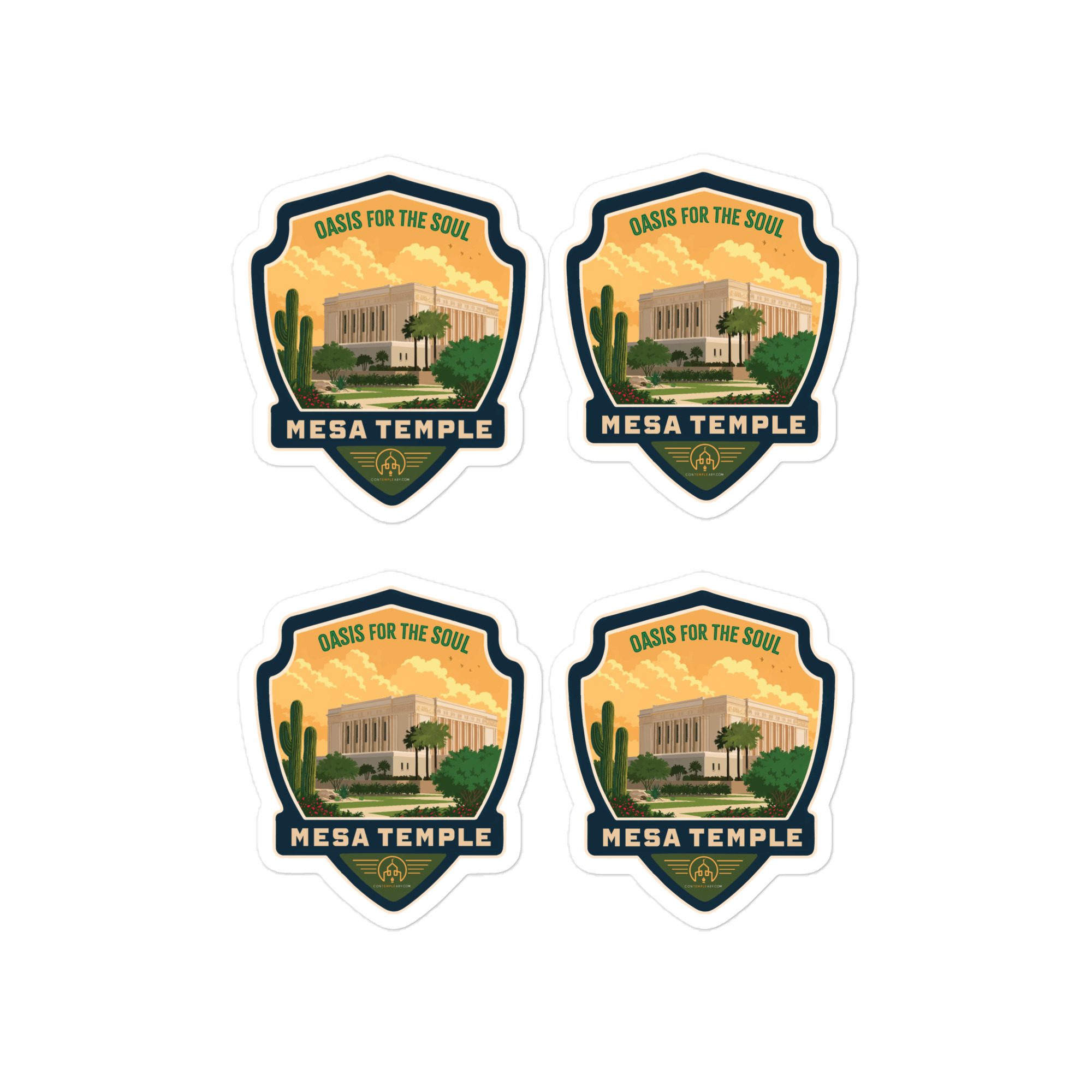 Mesa Temple Badge- Set of 4- Kiss-cut vinyl decals