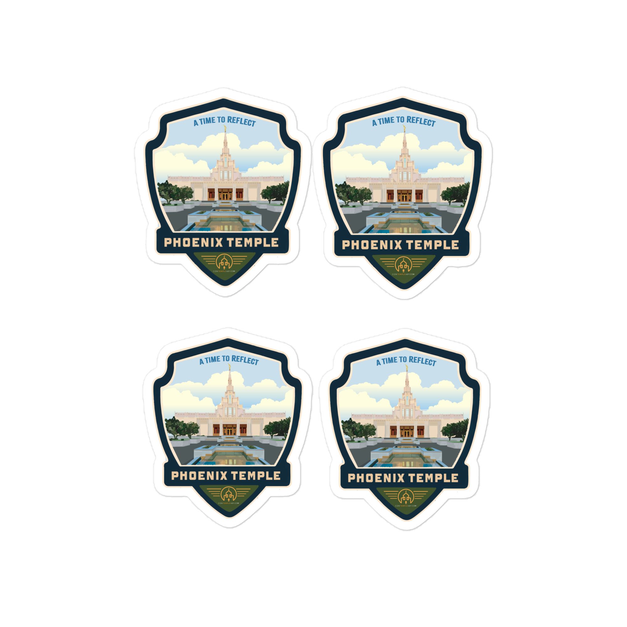 PHOENIX TEMPLE BADGE- SET OF 4- Kiss-cut vinyl decals