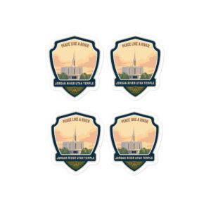 JORDAN RIVER UTAH TEMPLE BADGE- Kiss-cut vinyl decals