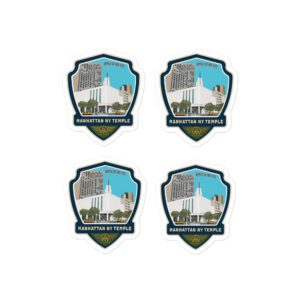 Manhattan New York Temple Badge Kiss-cut vinyl decals