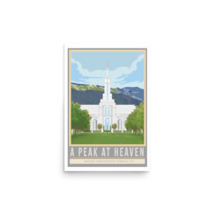Mount Timpanogos Temple Travel Poster- 12"x18", 24"x36"