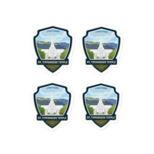 Mount Timpanogos Temple Badge- Kiss-cut vinyl decals (set of 4)