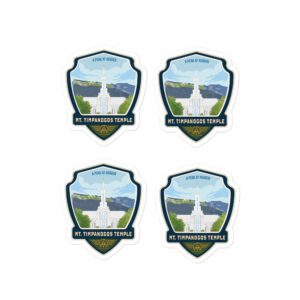 Mount Timpanogos Temple Badge- Kiss-cut vinyl decals- set of 4